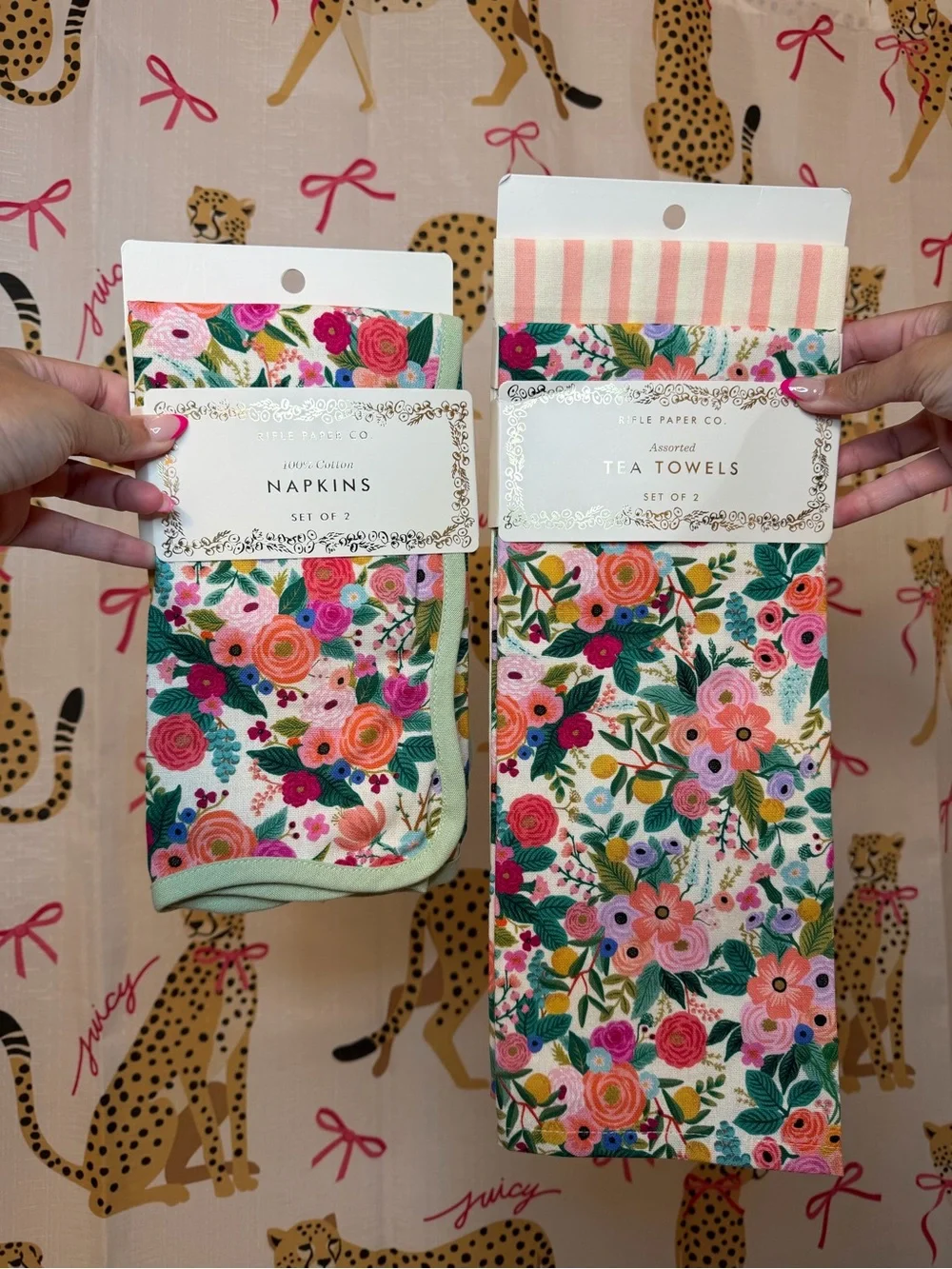 Rifle Paper Co. Floral Kids Napkins & Tea Towels - Pink, Green, Orange